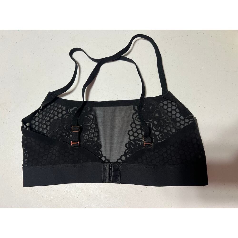 Soma Sheer Inked Black Bralette Small
